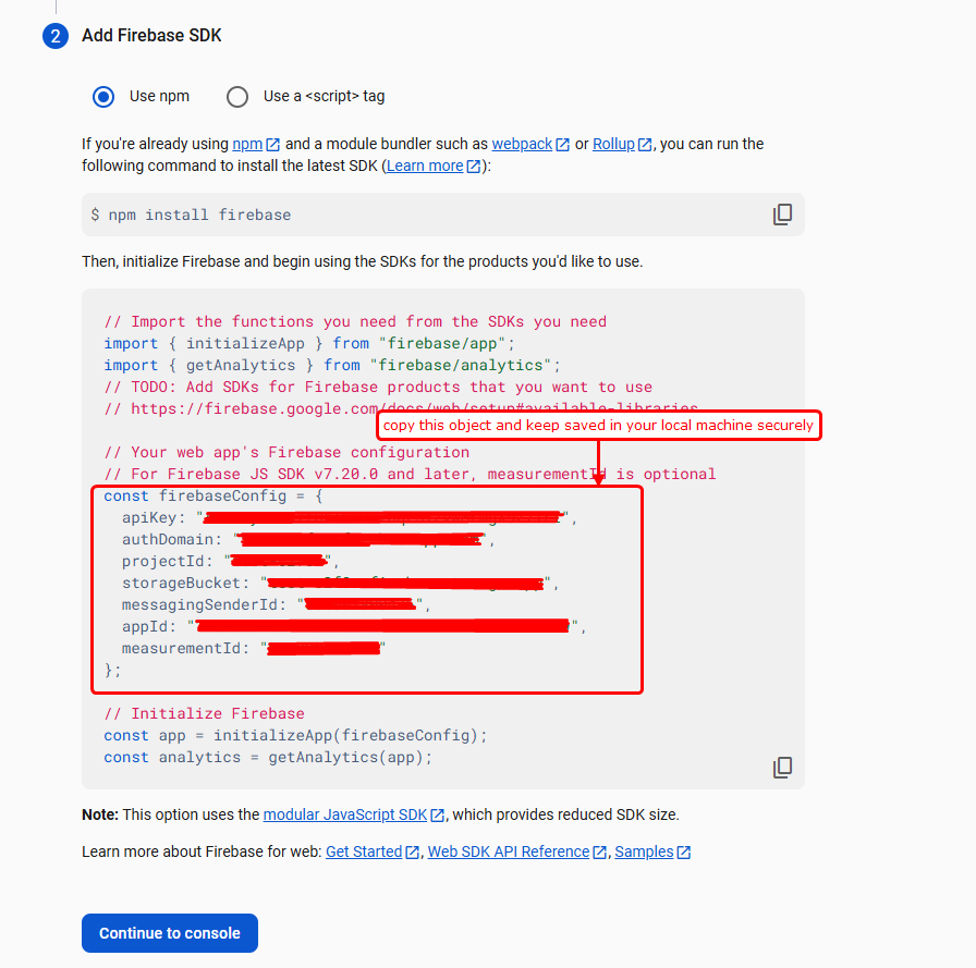 Firebase Keys